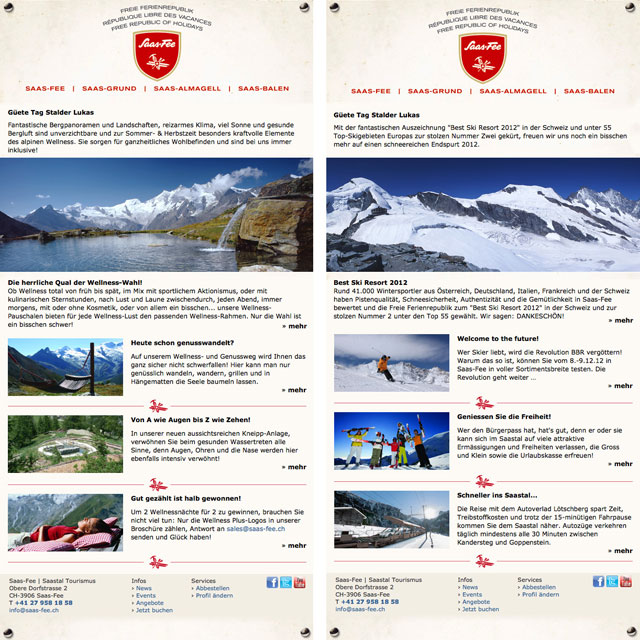 Newsletter saas-fee.ch